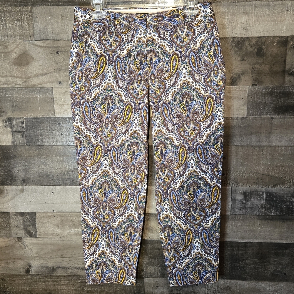 J Crew City Fit paisley print pants
